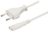 Huismerk euro naar iec320-c7 stroomkabel 3 meter - wit