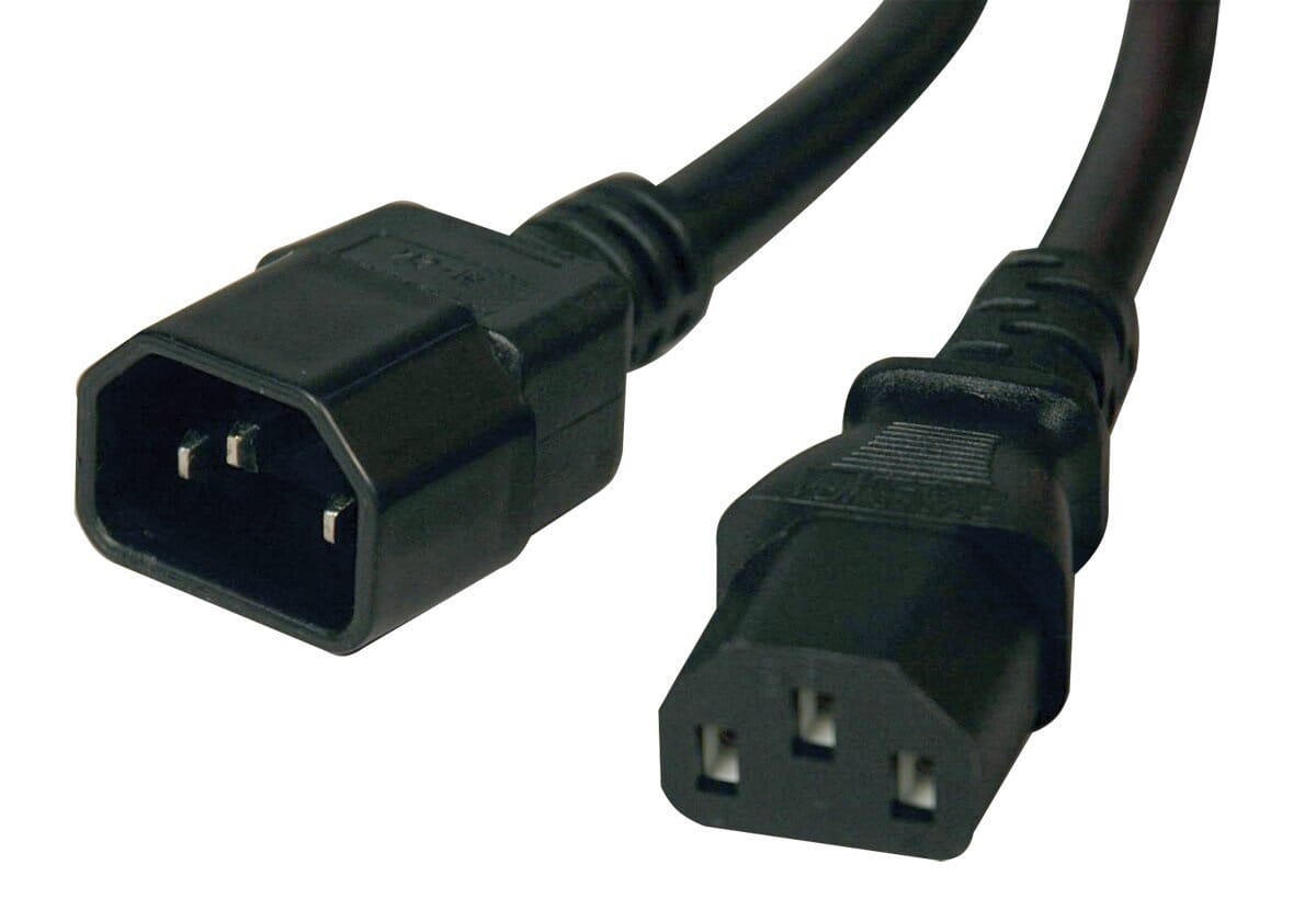 Huismerk iec320-c13 naar c14 stroomverlengkabel 2 meter - zwart