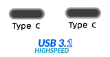 Huismerk usb3.1 gen 2 type-c kabel 1 meter - zwart
