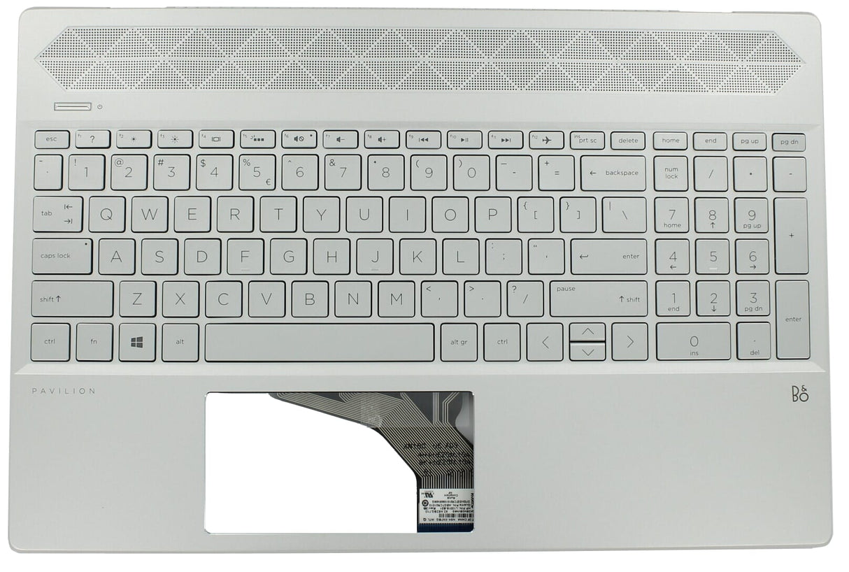 Hp laptop toetsenbord qwerty us + top cover, bl- zilver