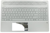 Hp laptop toetsenbord qwerty us + top cover, bl- zilver