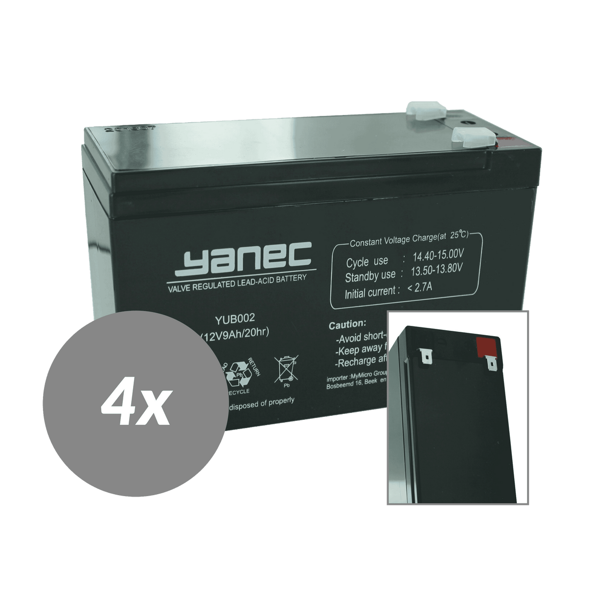 Yanec ups batterij vervangingsset rbc107 (excl. kabels)