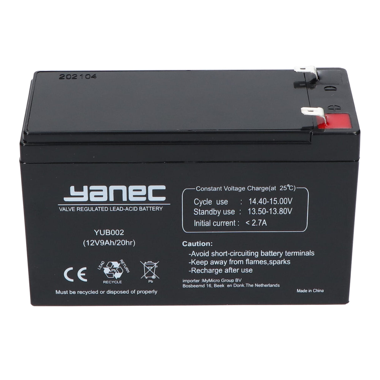 Yanec loodaccu 12v 9ah