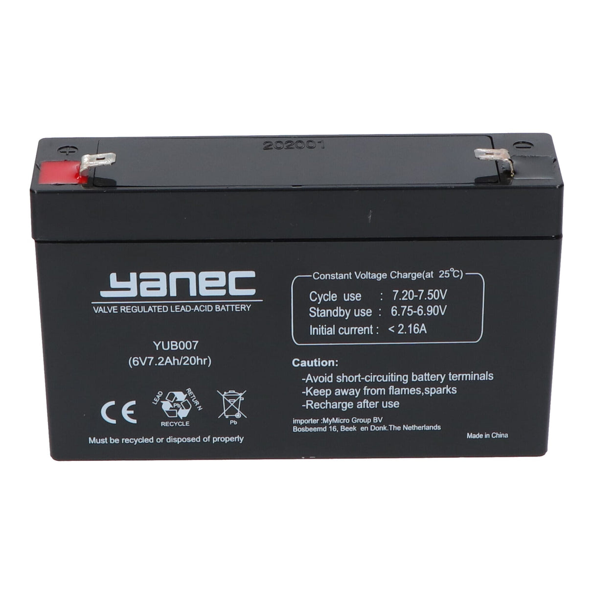 Yanec loodaccu 6v 7.2ah