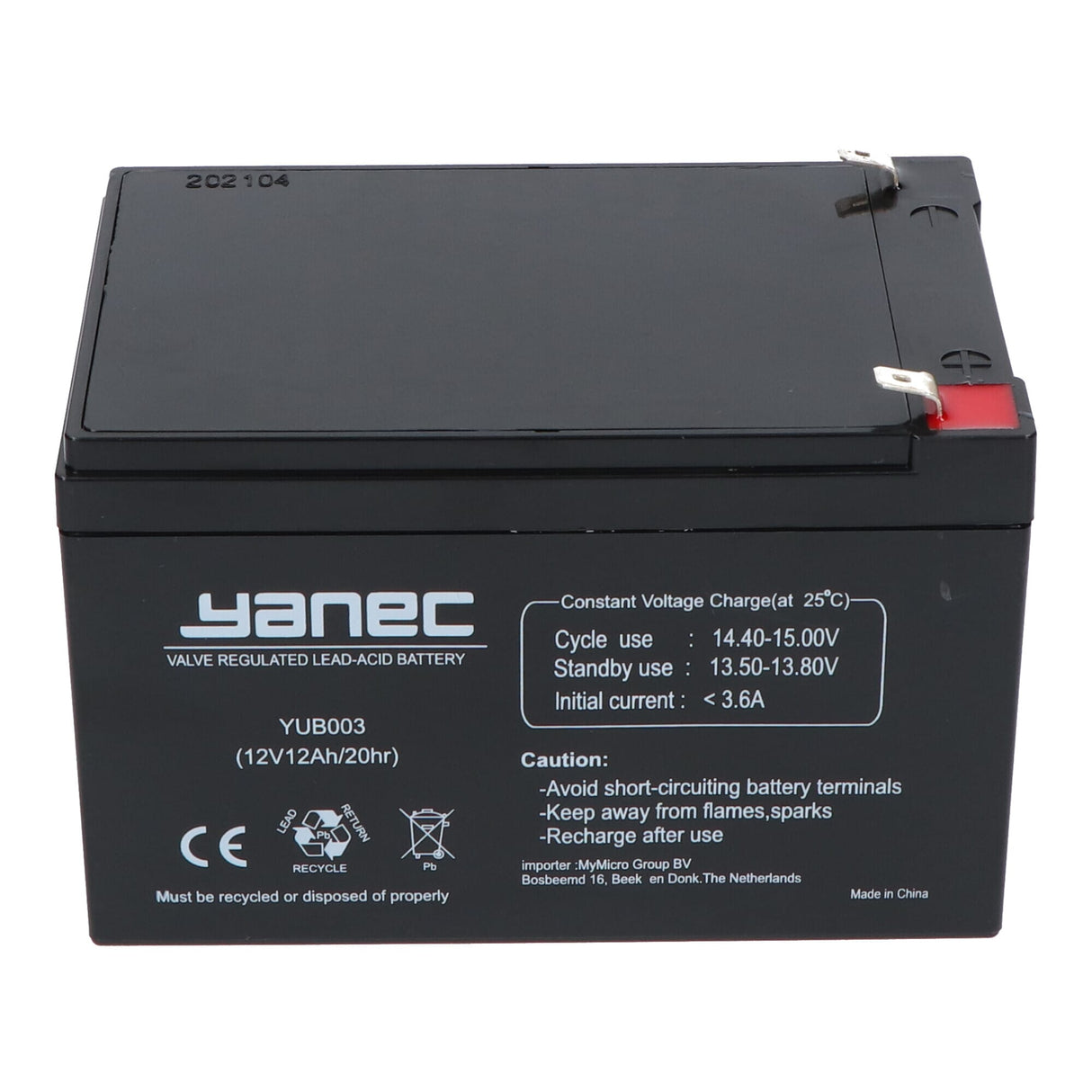 Yanec loodaccu 12v 12ah
