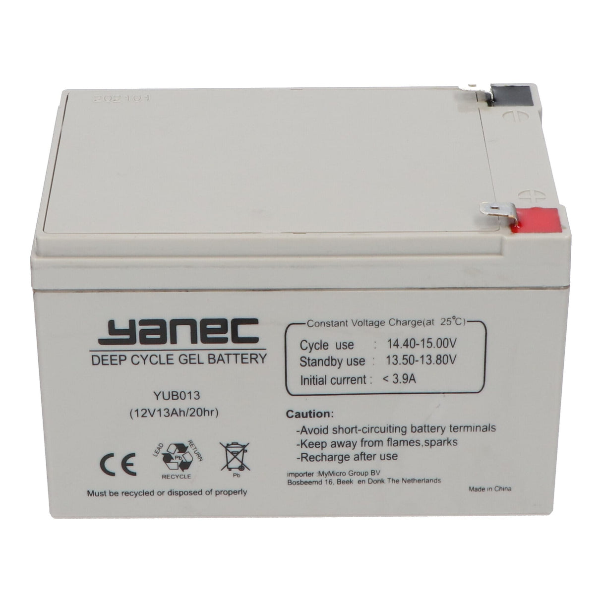 Yanec gel accu 12v 13ah