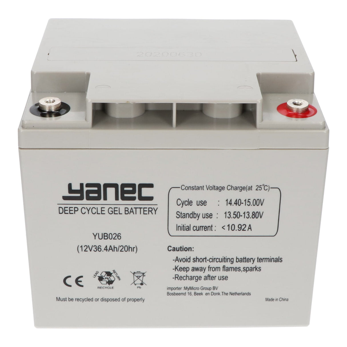 Yanec gel accu 12v 36.4ah