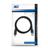 Act usb 2.0 aansluitkabel c male - a male 1 meter, zip bag