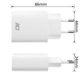 Act usb-c lader, 1-poort, 20w, power delivery, wit