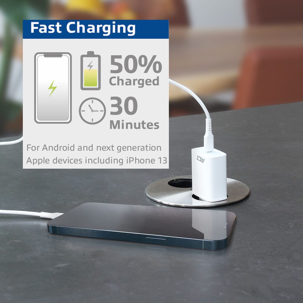 Act usb-c lader, 1-poort, 20w, power delivery, wit