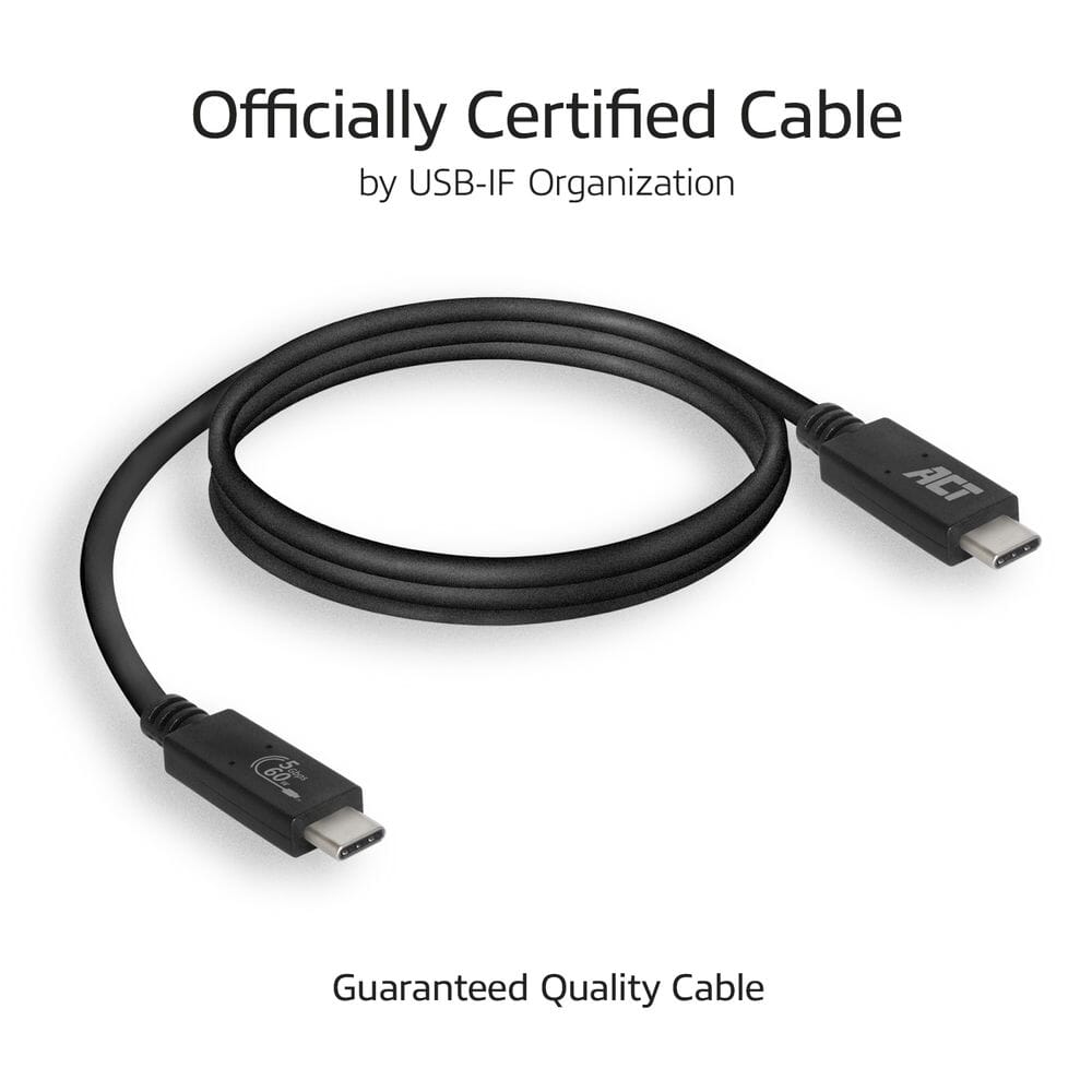 Act usb 3.2 gen1 aansluitkabel c male - c male 2 m