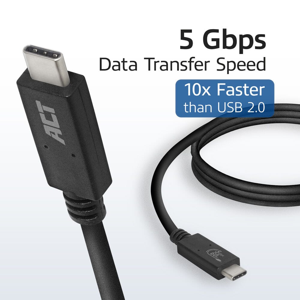 Act usb 3.2 gen1 aansluitkabel c male - c male 2 m
