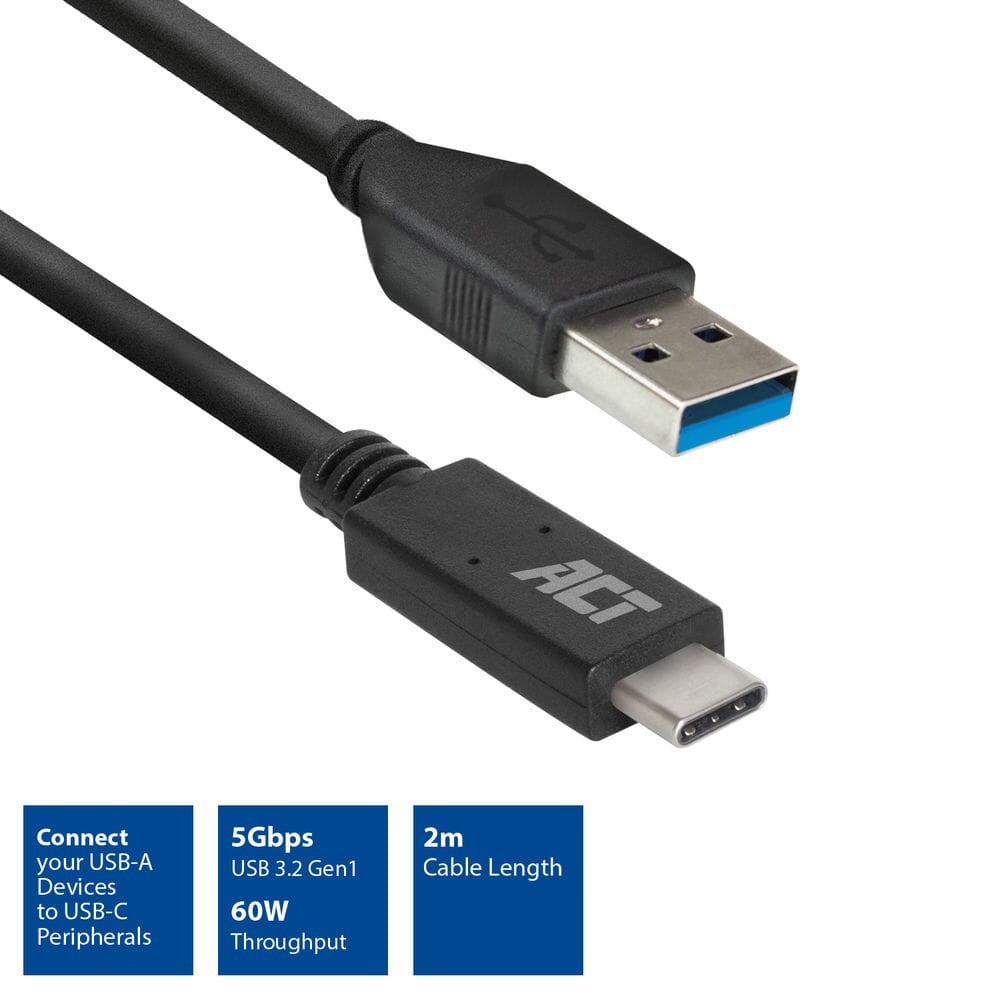 Act usb 3.2 gen1 aansluitkabel a male - c male 2 m