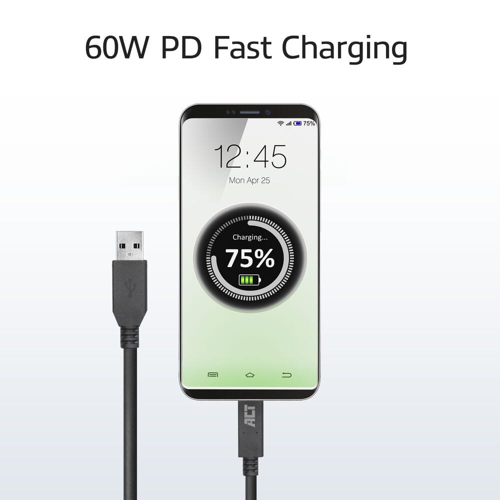 Act usb 3.2 gen1 aansluitkabel a male - c male 2 m
