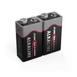 Ansmann alkaline batterij 9 volt e blok 6lr61 2 pcs. krimp