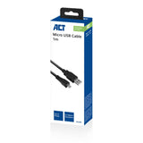 Act usb 2.0 laad- en datakabel a male - micro b male 1 meter