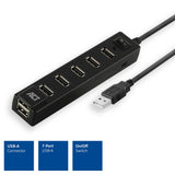 ACT Connectivity USB Hub 7 port met aanen uit schakelaar