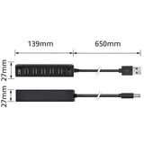 ACT Connectivity USB Hub 7 port met aanen uit schakelaar