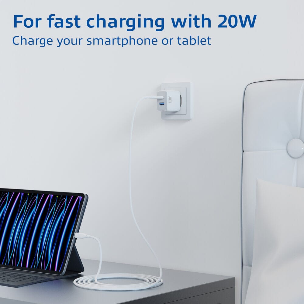 Act usb-c usb-a charger 20w pd pps, quick charge, ganfast