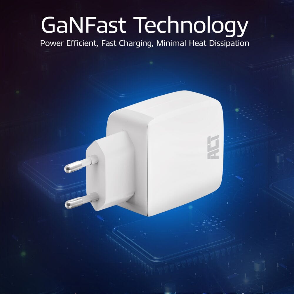 ACT Connectivity USB-C Lader 65W 2-port met Delivery PPS en G