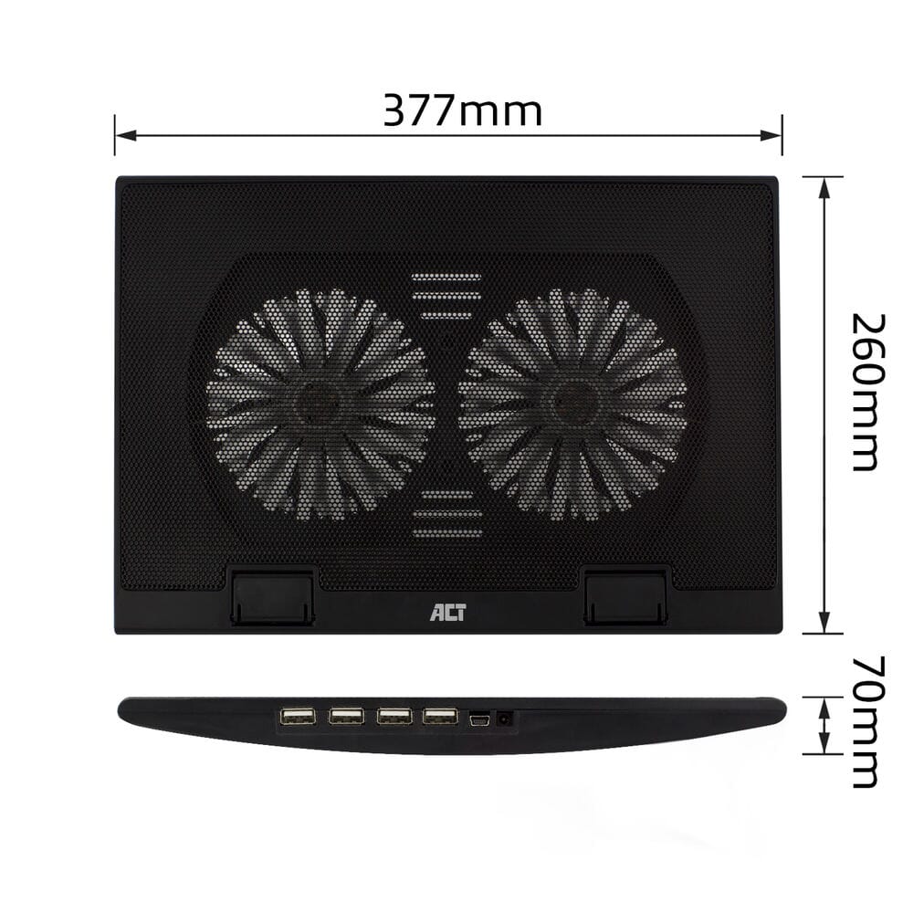 ACT Connectivity Laptopstandaard, met ventilator, hoogte verstelbaa