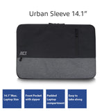 Act urban, laptop sleeve 14.1 inch, zwart grijs