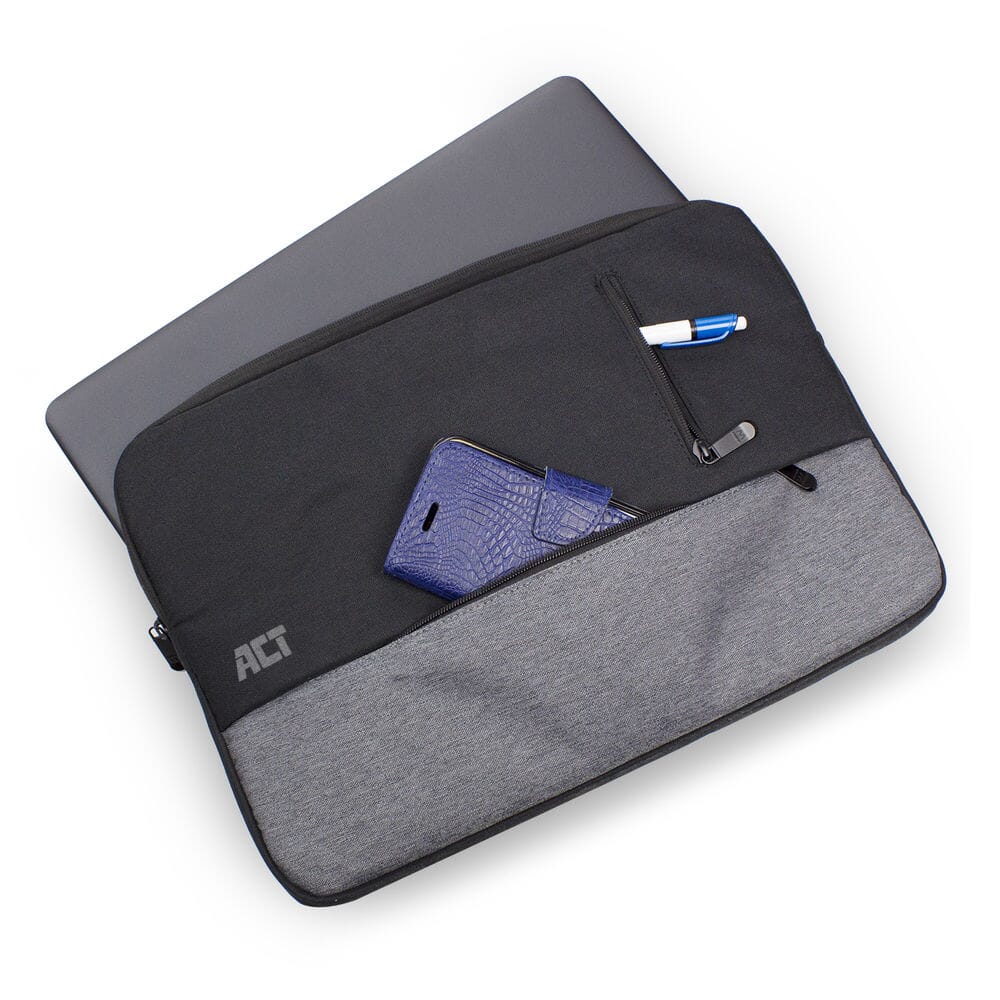 Act urban, laptop sleeve 14.1 inch, zwart grijs