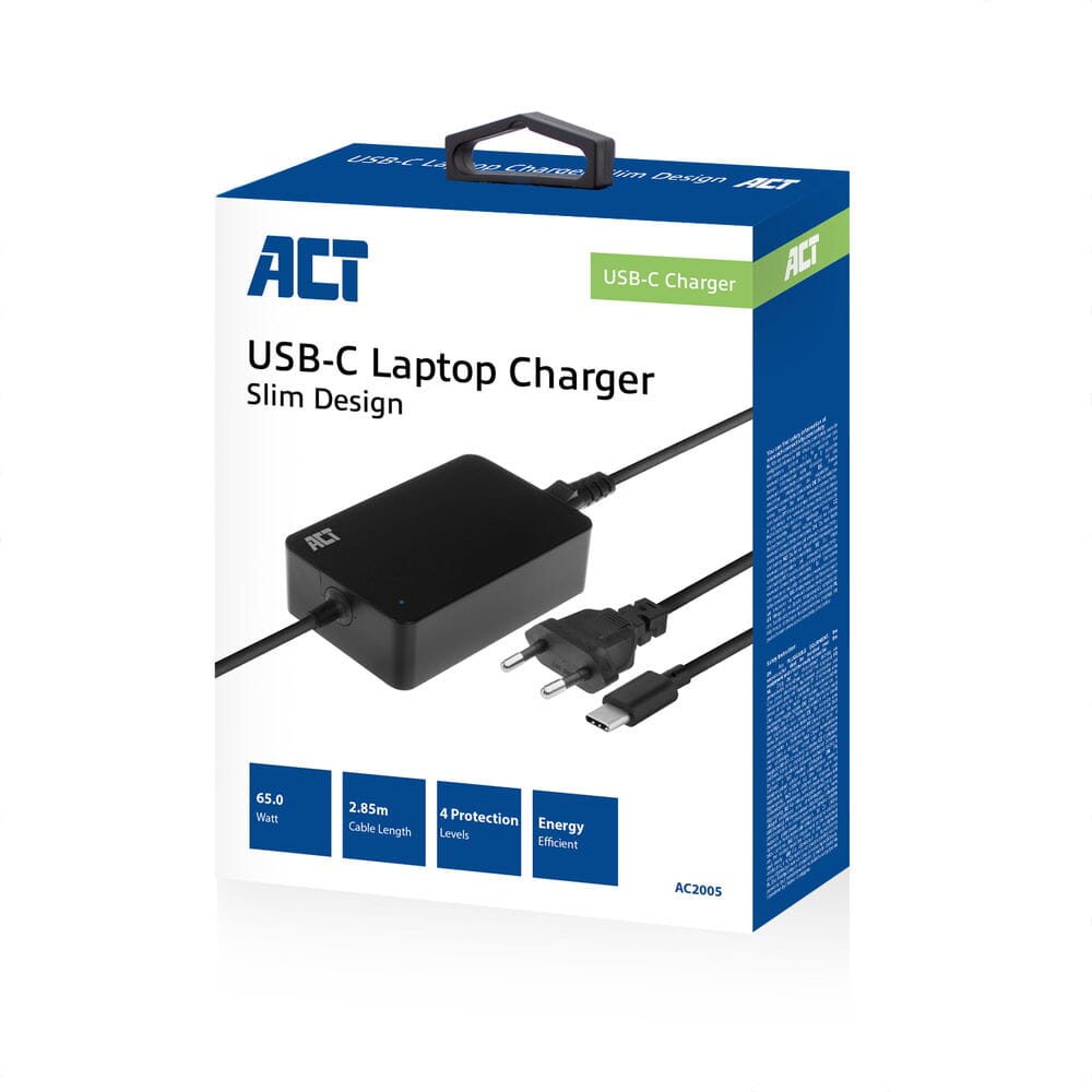 Act usb-c laptoplader met power delivery profielen 65w