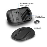 Act draadloze muis, usb nano-ontvanger, 1600 dpi, zwart