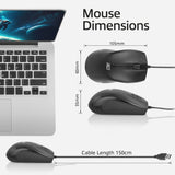 Act wired full-size optical mouse 1000 dpi, silent click