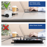 Act power strip cube with 3 sockets (type f), 30w pd