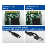 Act usb-c m.2 nvme pcie ssd enclosure, tool-free