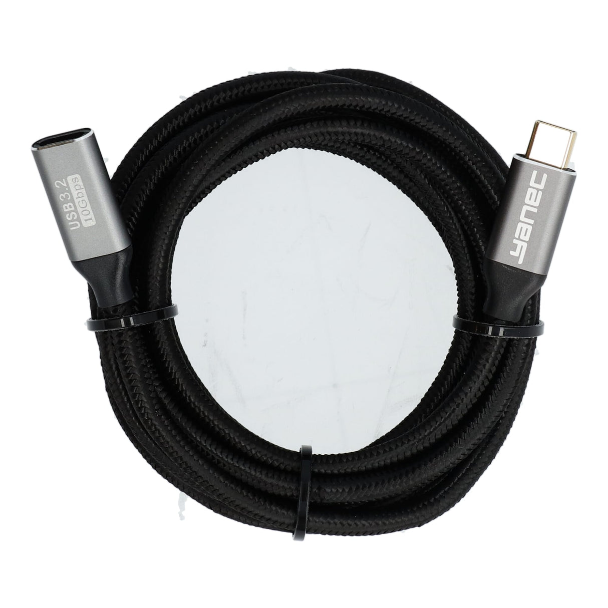 Yanec usb-c laad- en datakabel verlengkabel 2m nylon (100w)