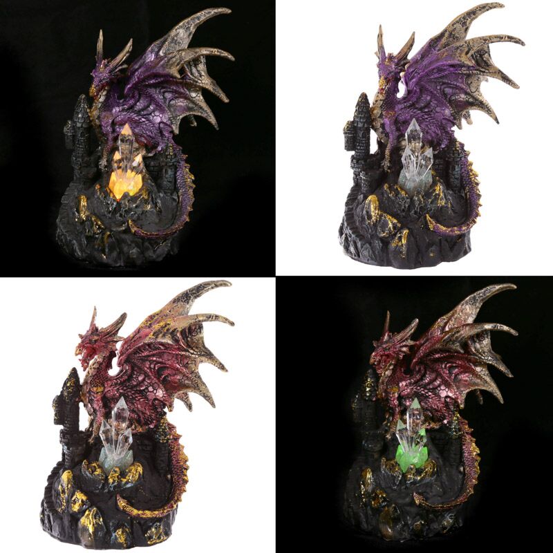 Dark legends draak op kasteel led kristal