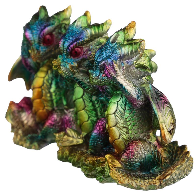 Regenboog metallic draak horen zien zwijgen