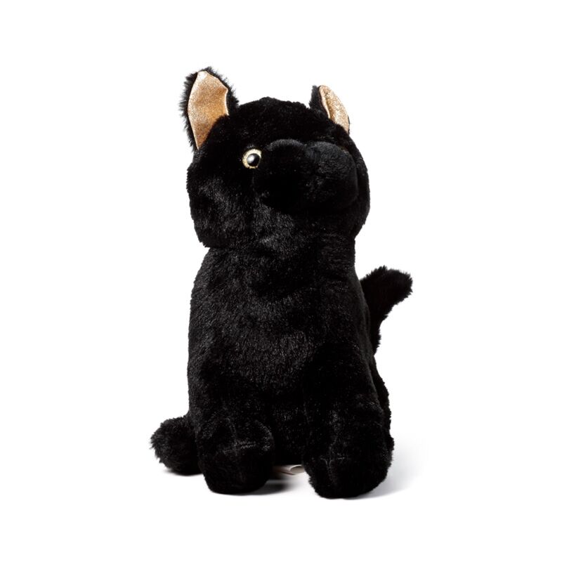 Zwarte kat pluche deurstopper