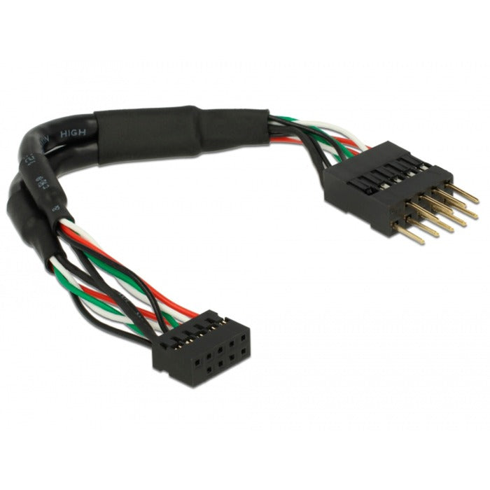 Delock delock kb usb 2.0 bu10pin-st10pi bk 0,1m