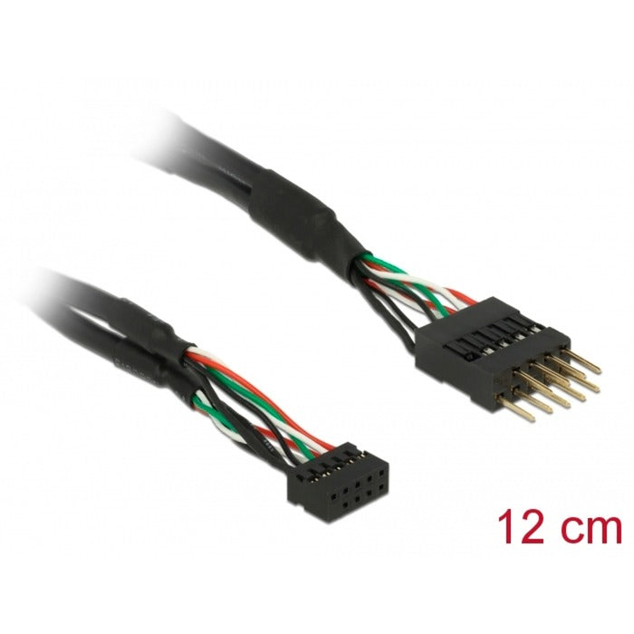 Delock delock kb usb 2.0 bu10pin-st10pi bk 0,1m