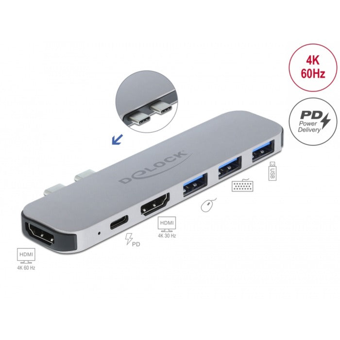 Delock docking station for macbook dual hdmi 4k pd hu