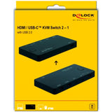 DeLOCK HDMI USB-C KVM Switch 4K 60 Hz met USB 2.0