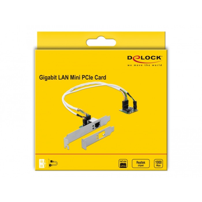 DeLOCK Mini PCle I O PCle half size 1x Gigabit Lan