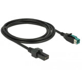 DeLOCK PoweredUSB kabel male 12 V > 2 x 4 pin male voor P