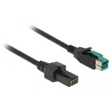 DeLOCK PoweredUSB kabel male 12 V > 2 x 4 pin male voor P