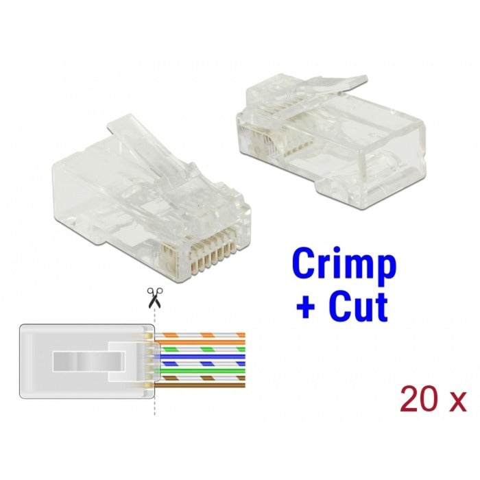 DeLOCK RJ45 Crimp+Cut Plug Cat.5e UTP