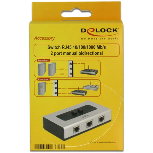 DeLOCK Switch RJ45 10 100 1000 Mbps 2 port