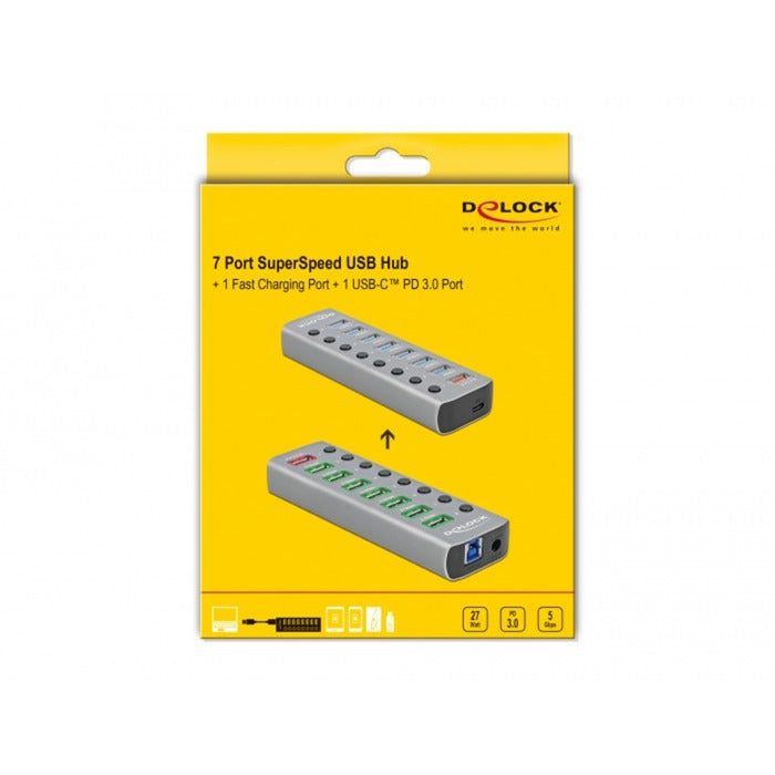 DeLOCK USB 3.2 Gen 1 Hub met 7 poorten