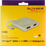 DeLOCK USB-C > 1x HDMI + 1x DisplayPort