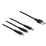 DeLOCK USB Charging cable 3 in 1 for Lightning, micro USB
