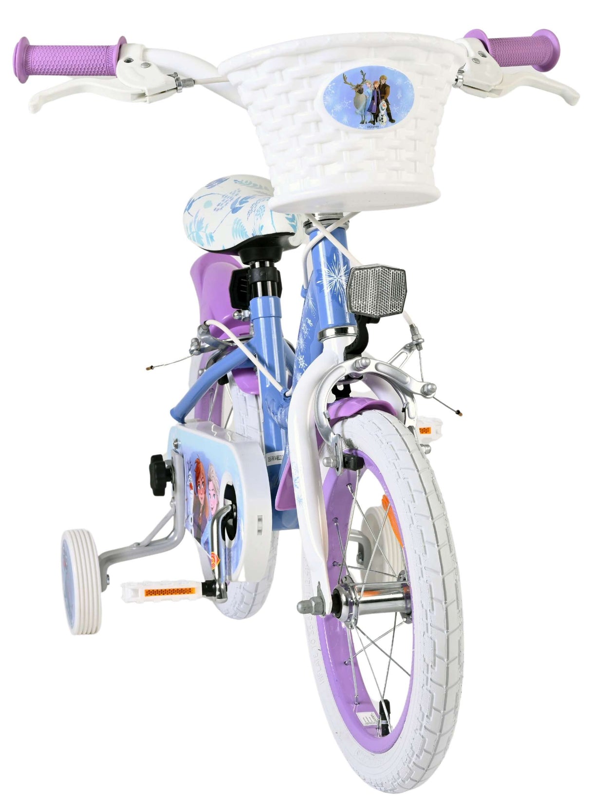 Volare disney frozen 2 kinderfiets - meisjes - 14 inch - blauw paars - twee handremmen