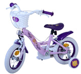 Wish disney kinderfiets - meisjes - 12 inch - paars - twee handremmen